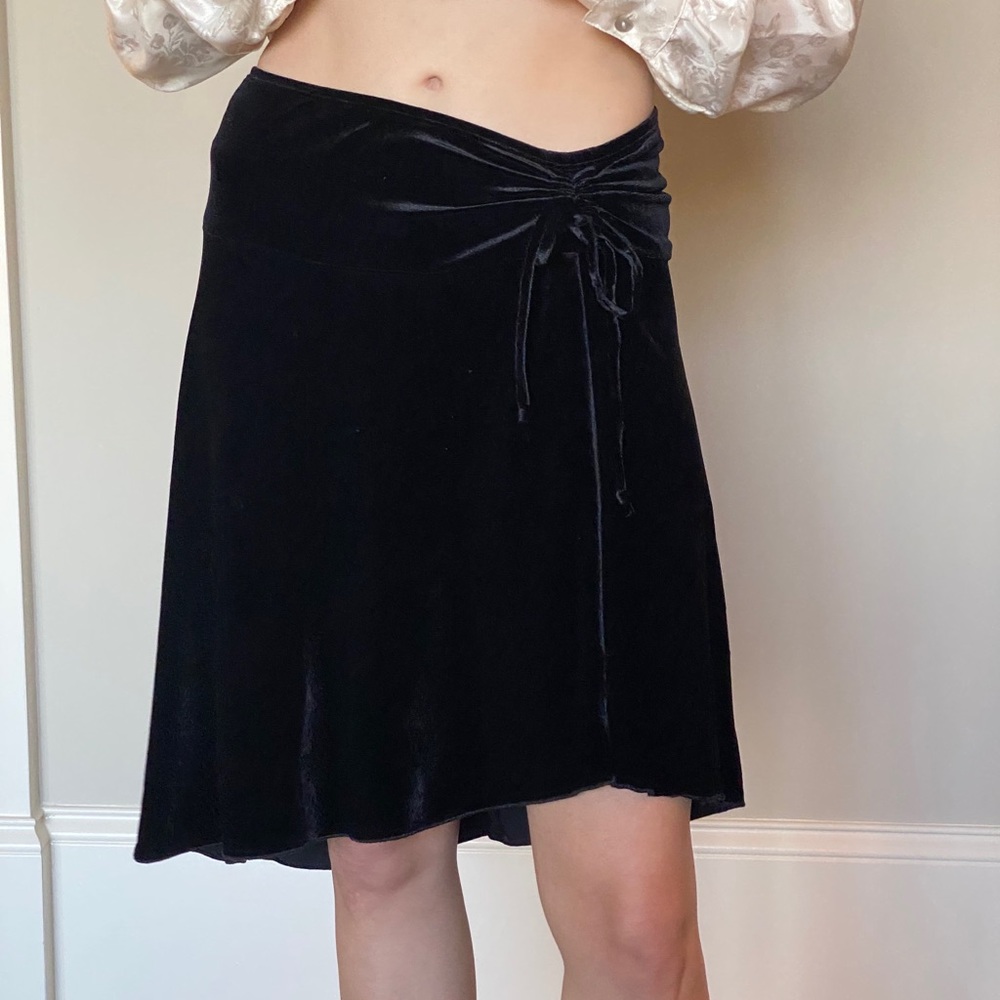Amy Byer Asymmetrical Black Velvet Skirt Size M